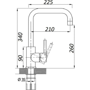 Смеситель для кухни Wisent W4998-4-22C черный, хром