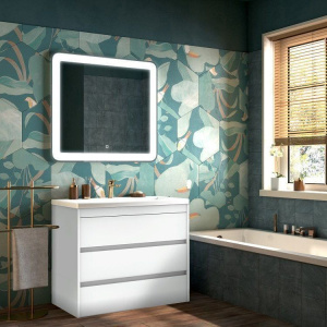 Тумба с раковиной Art&Max Family 100, напольная, Bianco Lucido