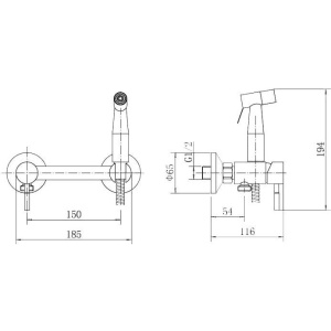 Гигиенический душ Fashun A57503-17, со смесителем, графит