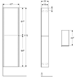 Шкаф-пенал Geberit Acanto 20 500.638.JK.2 лавовый матовый