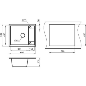 Мойка кухонная Granula 6002, черный