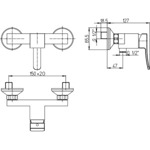 Смеситель для душа Paini Tank TKCR511LMKM