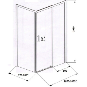 Душевой уголок Ceruttispa Vito 110 R 110х80, профиль хром