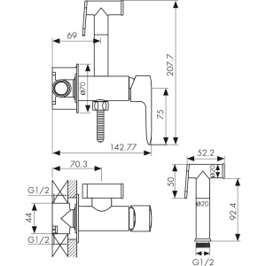 Купить Гигиенический душ Kaiser Estilo 62188 со смесителем, С ВНУТРЕННЕЙ ЧАСТЬЮ в Москве с доставкой Гигиенический душ Kaiser Estilo 62188 со смесителем, С ВНУТРЕННЕЙ ЧАСТЬЮ