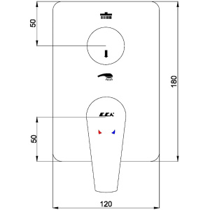 Смеситель для душа  E.C.A. Niobe 102167213EX-KDE 2 режима (внешняя часть)