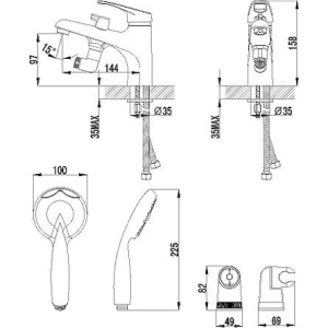 Смеситель на борт ванны Lemark Omega LM3115C