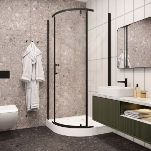 Душевой уголок Ceruttispa Korra Z90B 90х90, черный