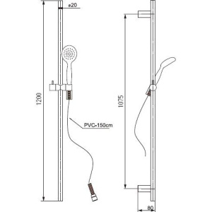 Душевой гарнитур Paini Bergamo BRCR121L12 хром