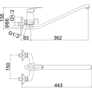 Универсальный смеситель Fashun A2237 хром