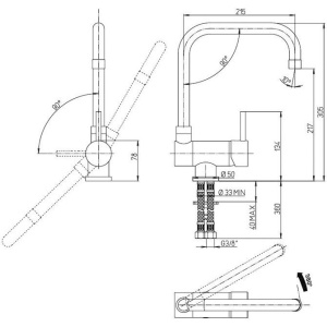 Смеситель для кухни Paini Cox 78CR582KM