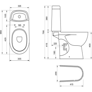 Унитаз-компакт напольный с бачком и сиденьем микролифт Santek Остин 1.WH50.1.856