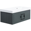 Тумба с раковиной La Fenice Cubo 90 R серая, ручка черная