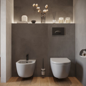 Унитаз подвесной BOCCHI V-Tondo 1416-006-0129 серый матовый, с крышкой A0302-006 с микролифтом