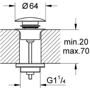Донный клапан для раковины GROHE 65807000 хром