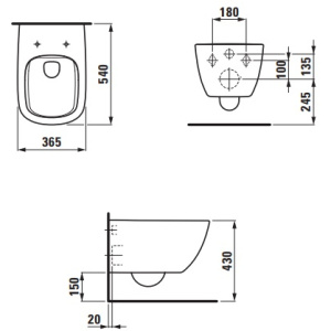 Унитаз подвесной Laufen Palomba 8.2080.2.000.000.1 безободковый