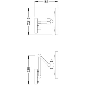 Косметическое зеркало Timo Saona 13074/00 с подсветкой, двухстороннее, телескопическое, поворотное, хром