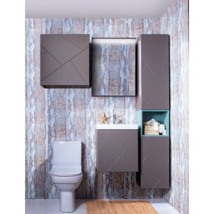 Купить Зеркало-шкаф Бриклаер Кристалл R 56 ясень анкор, темный, с подсветкой в Москве с доставкой Зеркало-шкаф Бриклаер Кристалл R 56 ясень анкор, темный, с подсветкой