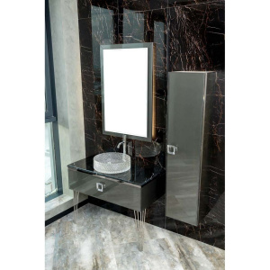 Шкаф-пенал Armadi Art Lucido подвесной, глянцевый черный