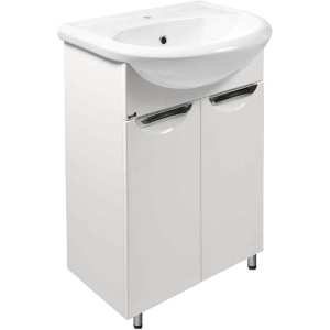 Тумба с раковиной Emmy Милли 50 белая глянцевая