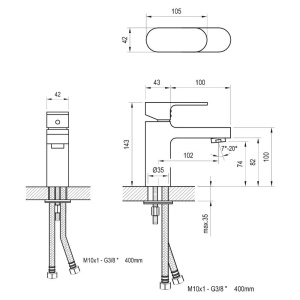 Смеситель для раковины Ravak Chrome CR 012.00