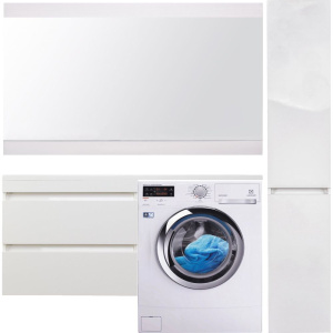 Тумба с раковиной Style Line Даллас 130 Люкс Plus подвесная, белая, эмаль L