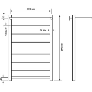 Полотенцесушитель водяной Comfysan Noumi W-8 80х50 хром, с полкой