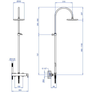 Душевая стойка Margaroli Moderna RU2006AA01CR