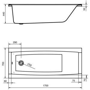 Акриловая ванна Santek Санторини 170x70 1.WH30.2.487
