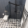 Душевой уголок Ceruttispa Chika ZP101B 100x100, профиль черный