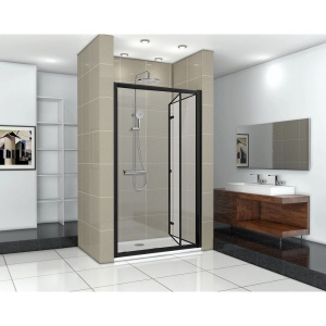 Душевая дверь в нишу Ceruttispa Bella D91B 90 см, профиль черный