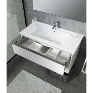 Тумба с раковиной Sanvit Контур 90 белая глянцевая