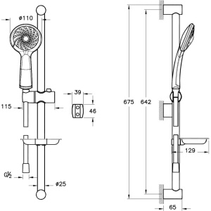 Душевой гарнитур VitrA Samba A45680WSA хром