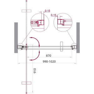 Душевая дверь в нишу BelBagno Marmi B-1-100-C-Cr