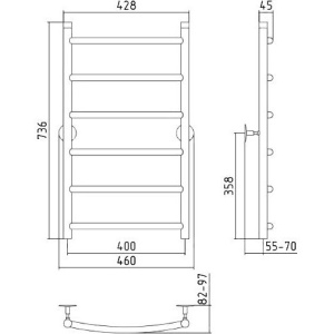 Полотенцесушитель водяной Стилье Универсал-50 80x40