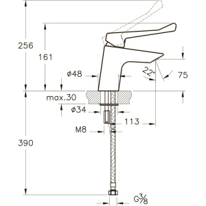 Смеситель для раковины VitrA AquaMed Solid S A42484EXP