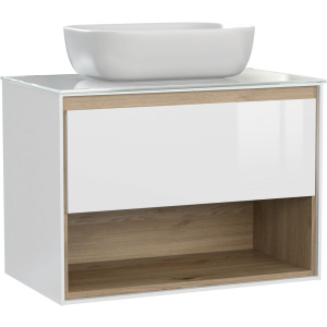 Мебель для ванной Cersanit Louna 80 светлое дерево, со столешницей