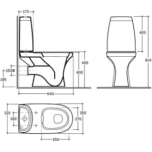 Унитаз-компакт Керамин Санти CDB00029258 безободковый