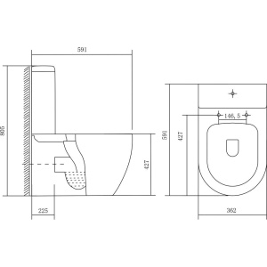 Унитаз-компакт Акватек Оберон AQ1273S-00 горизонтальный выпуск