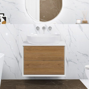 Тумба с раковиной Cezares Bellagio 70 со столешницей rovere tabacco