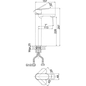 Смеситель для раковины D&K Rhein Speyer