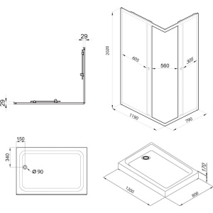 Купить Душевой уголок Triton Вента-хром Вента-Хром Щ0000049618 120х80 в Москве с доставкой Душевой уголок Triton Вента-хром Вента-Хром Щ0000049618 120х80