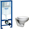 Комплект Унитаз подвесной Roca Mateo + Крышка DIWO Матео 0346 с микролифтом + Инсталляция Grohe Rapid SL 38772001 3 в 1 с кнопкой смыва