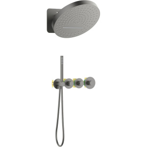 Душевой комплект Timo Saona SX-2329/18SM С ВНУТРЕННЕЙ ЧАСТЬЮ, с термостатом, черное золото