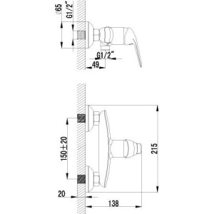 Смеситель для душа Lemark plus Advance LM1203C