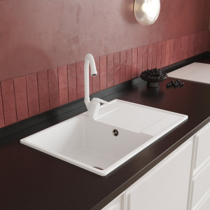 Купить Смеситель для кухни Domaci Равенна SM-01w белый в Москве с доставкой Смеситель для кухни Domaci Равенна SM-01w белый