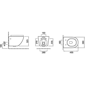 Купить Унитаз подвесной Ceruttispa Sella Aria 7183 безободковый, с микролифтом в Москве с доставкой Унитаз подвесной Ceruttispa Sella Aria 7183 безободковый, с микролифтом