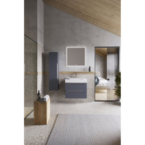 Купить Шкаф-пенал Aqwella Cube серый в Москве с доставкой Шкаф-пенал Aqwella Cube серый