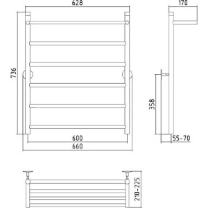 Купить Полотенцесушитель водяной Стилье Универсал-54 80x60 в Москве с доставкой Полотенцесушитель водяной Стилье Универсал-54 80x60