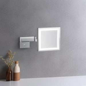 Косметическое зеркало Timo Selene 10076/00 с подсветкой, телескопическое, поворотное, хром