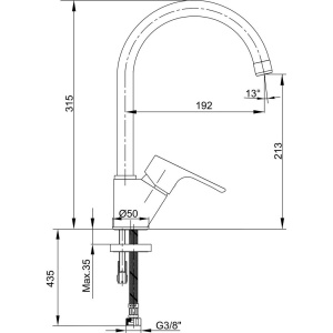 Смеситель для кухни E.C.A. Niobe 102118098EX